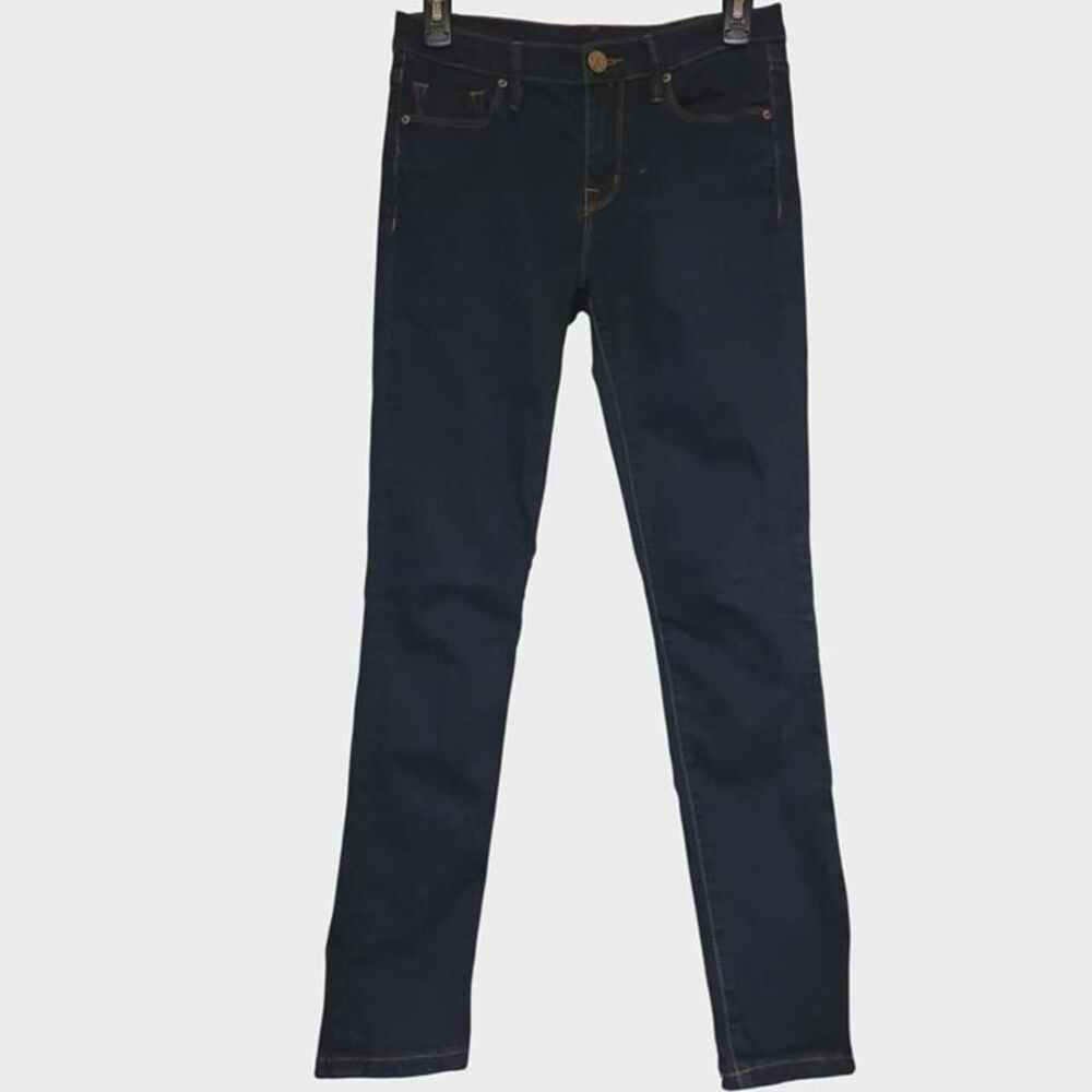 BDG Jeans Twig Mid Rise Women's Size 27, 28x28 Distressed Dark Wash Blue
